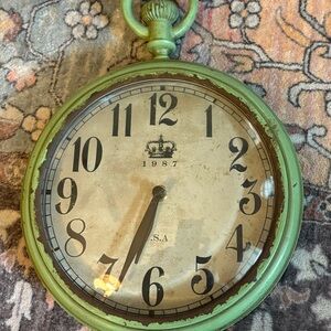 Vintage Looking Green Wall Clock